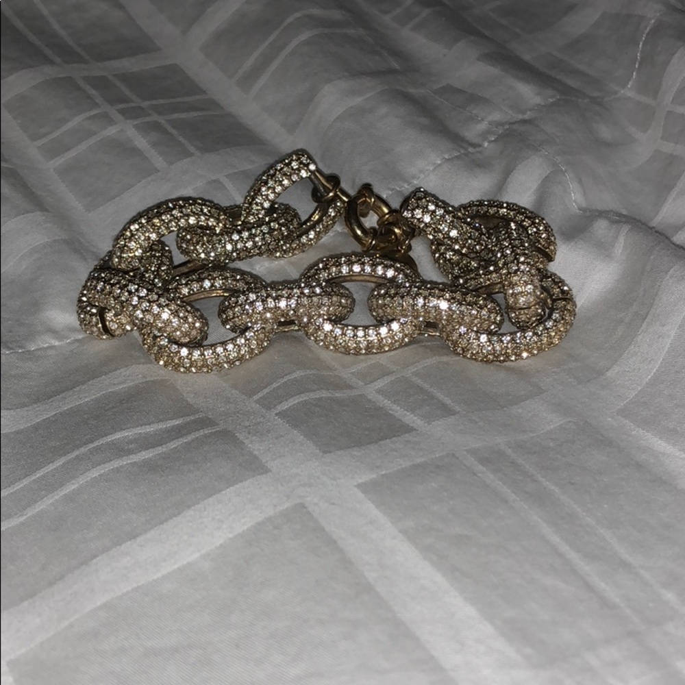 Jcrew Gold Pave Link Statement Bracelet - Picture 3 of 6